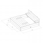 Spatiu de joaca cu nisip cu Bancute colorate - Lada cu nisip din lemn pentru gradina Axi
